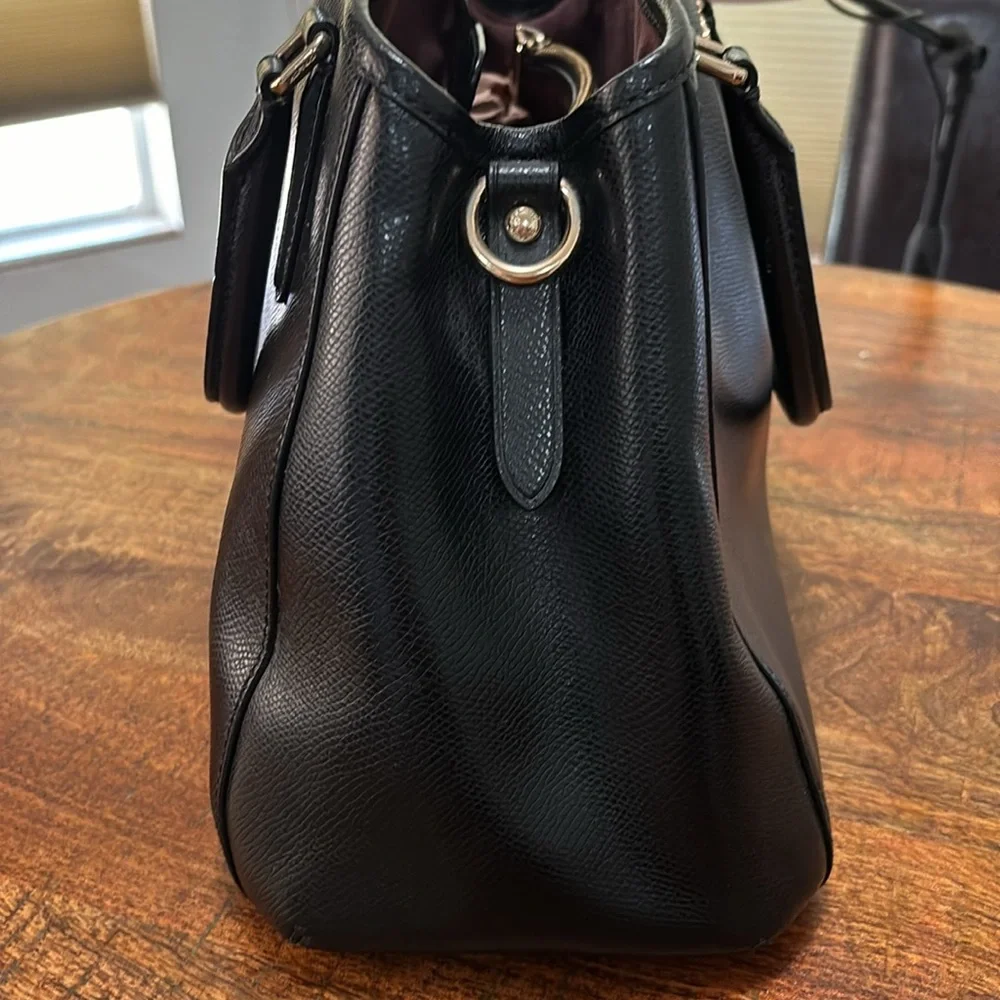 Coach Black Pebbled Leather Satchel with Gold Hardware